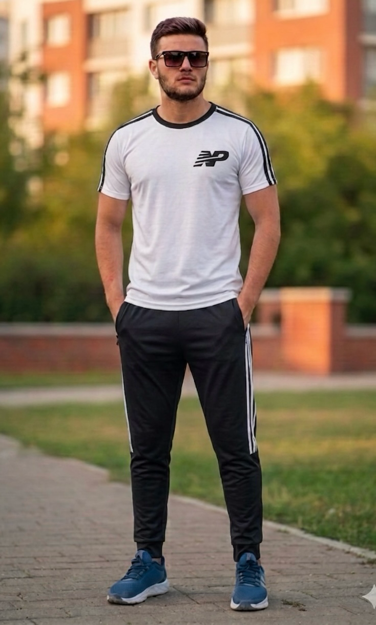 NP Summer Tracksuit Set - White & Black