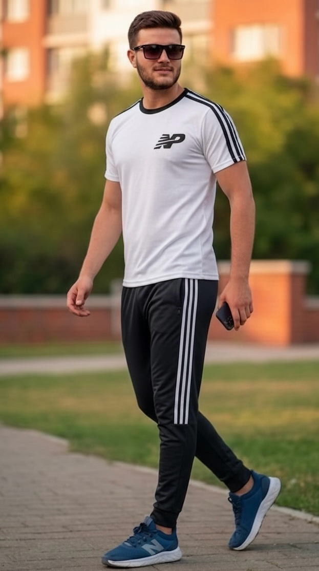 NP Summer Tracksuit Set - White & Black