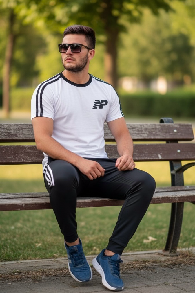 NP Summer Tracksuit Set - White & Black